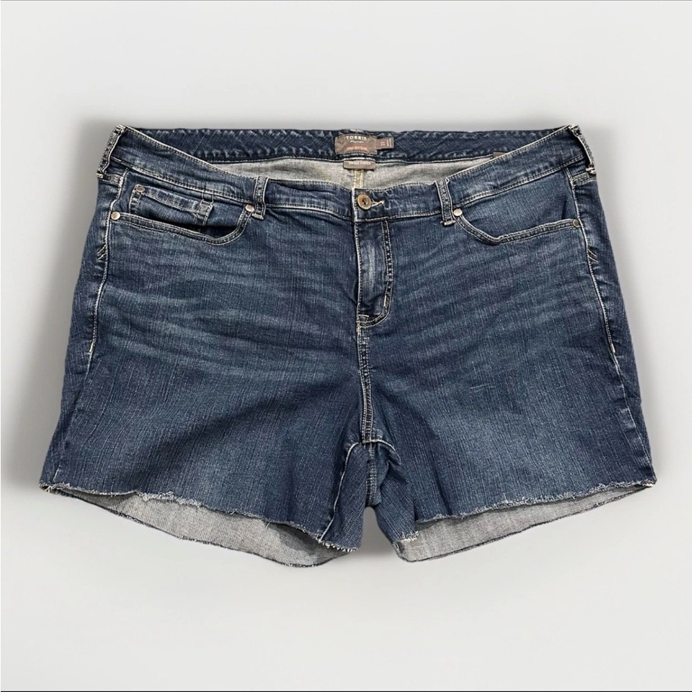 Torrid Denim Shorts Jean Short High Rise Vintage Stretch Medium Wash Size 22 DIY